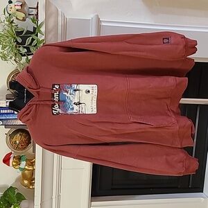 YOSEMITE NATIONAL PARK CALIFORNIA MENS HOODIE SIZE 2XL LIGHT MAROON